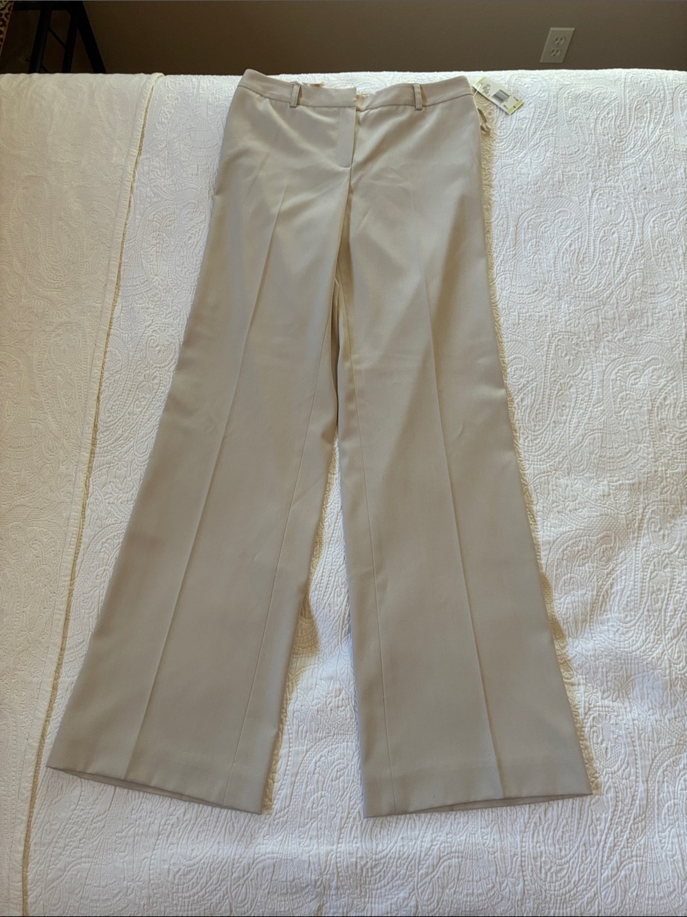NWT AK Anne Klein Classic Dress Pants in Light Beige